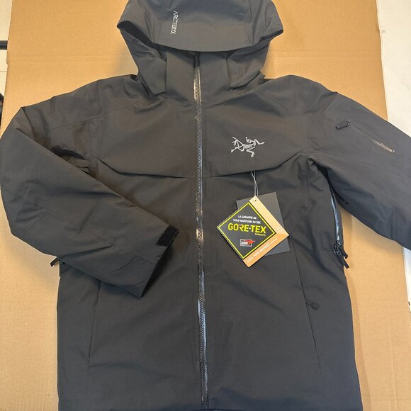 Men's Arc'teryx Macai Down Logo Waterproof Warm Hooded Ski Puffer Jacket Size XL - Picture 2 of 8